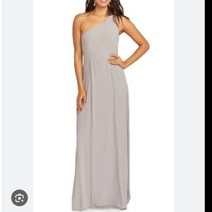 SHOW ME YOUR MUMU Eliza One-Shoulder Gown Dove Grey Women’s Plus Size 14/16 NEW